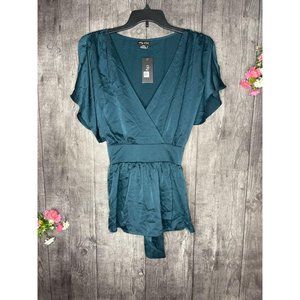 NEW City Chic Plus Size Emerald Tangled Top M/18